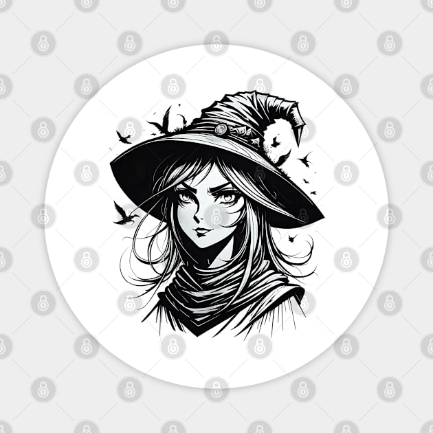 Cute witch in hat Magnet by Virshan